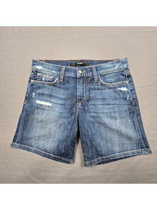 Joe's Pants - Joes Womens Denim Distressed Shorts W27 Blue Casual 5-Pocket Raw Hem Stretch